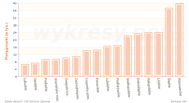 Pielęgniarki uprawnione do wykonywania zawodu w 2013 roku w Polsce